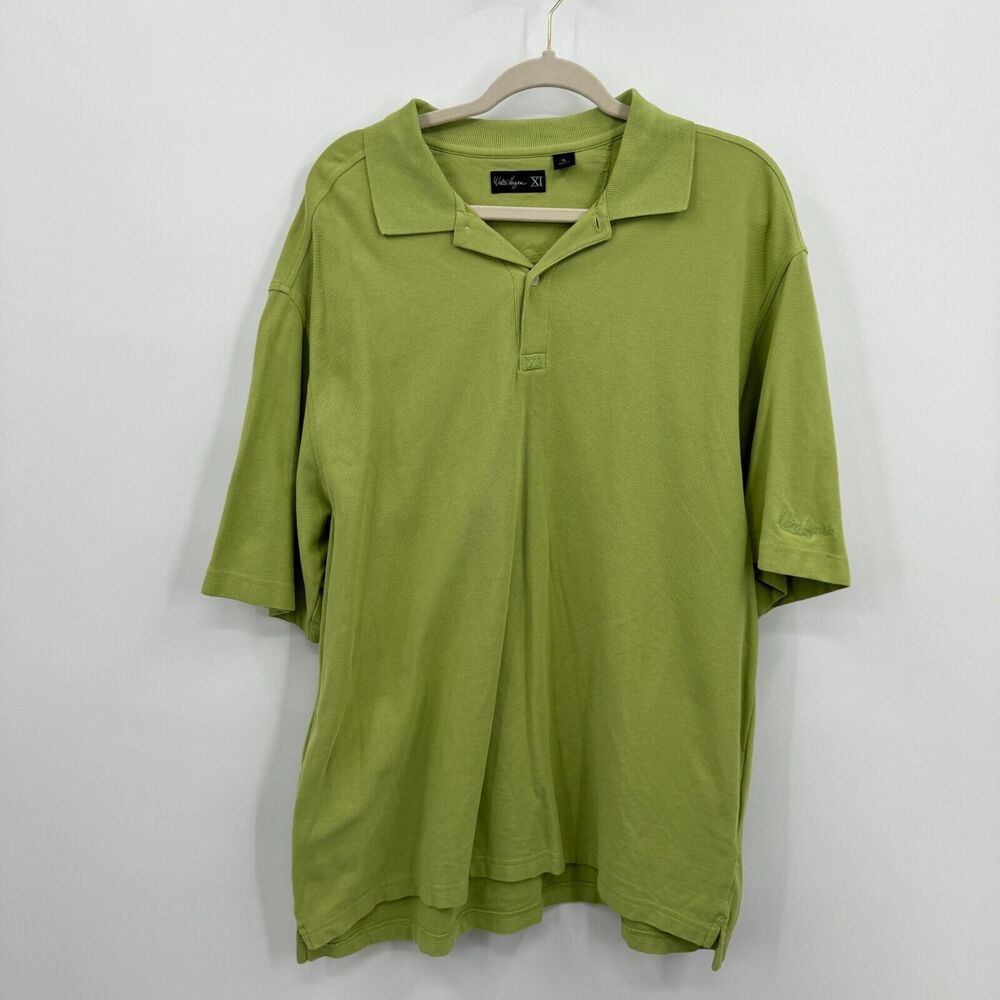 WALTER HAGEN 11 Majors Polo Shirt Mens XL Green Golf Performance Wicking Casual